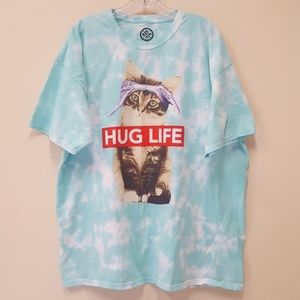 Hug Life Tie-dye Cat T-shirt Size